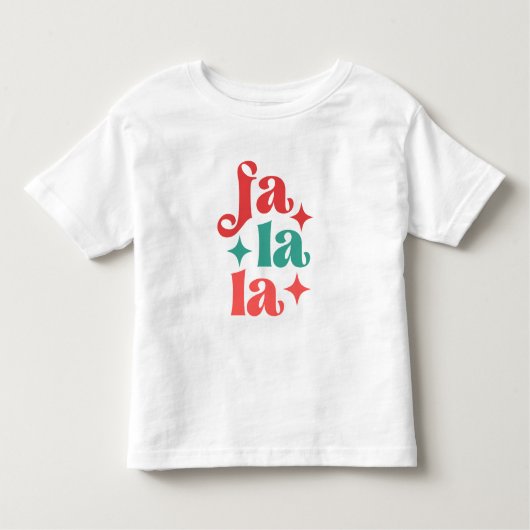 Fa La La - Feestelijke Vakantie Typografie Design Kinder Shirts (Voorkant)