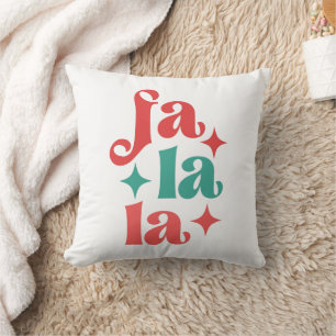 Fa La La - Feestelijke Vakantie Typografie Design Kussen