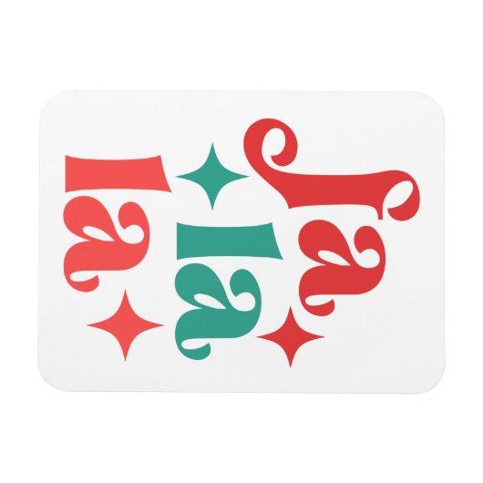 Fa La La - Feestelijke Vakantie Typografie Design Magneet (Horizontaal)