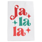 Fa La La - Feestelijke Vakantie Typografie Design Medium Cadeauzakje (Voorkant)