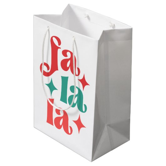Fa La La - Feestelijke Vakantie Typografie Design Medium Cadeauzakje (Achterkant Gekanteld)