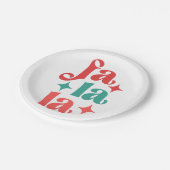 Fa La La - Feestelijke Vakantie Typografie Design Papieren Bordje (Gekanteld)