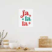 Fa La La - Feestelijke Vakantie Typografie Design Poster (Keuken)