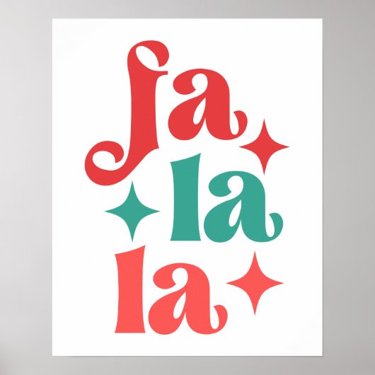 Fa La La - Feestelijke Vakantie Typografie Design Poster (Voorkant)