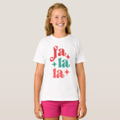Fa La La - Feestelijke Vakantie Typografie Design T-shirt (Voorkant volledig)