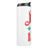 Fa La La - Feestelijke Vakantie Typografie Design Thermosbeker (Gedraaid links)