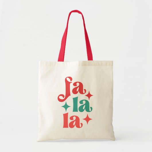 Fa La La - Feestelijke Vakantie Typografie Design Tote Bag (Voorkant)