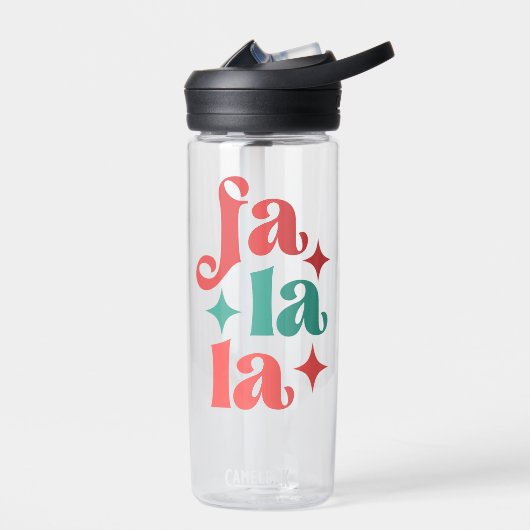 Fa La La - Feestelijke Vakantie Typografie Design Waterfles (Links)