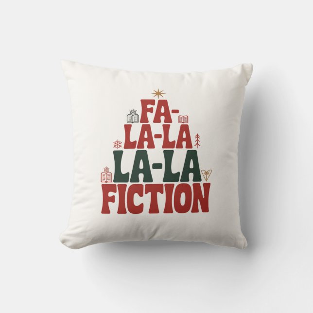 Fa-la-la Fictie Kerst Accent Kussen (Voorkant)