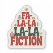 Fa-la-la fictie kerstboek sticker (Voorkant)