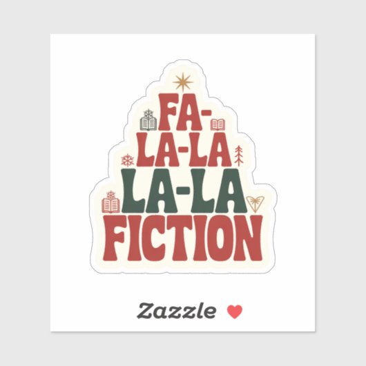Fa-la-la fictie kerstboek sticker (Vel)