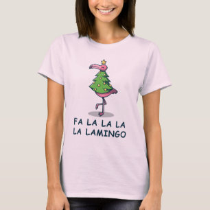 Fa La La flamingo kerst T-shirt