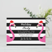 Fa la la Flamingo Vakantie Uitnodiging (Staand voorkant)