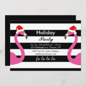 Fa la la Flamingo Vakantie Uitnodiging (Voorkant / Achterkant)