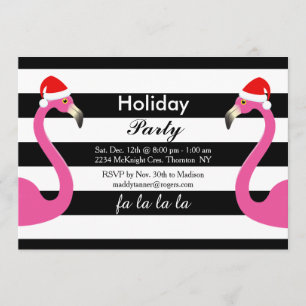 Fa la la Flamingo Vakantie Uitnodiging