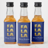 Fa La La | Fun Christmas Blue & Gold Likeurfles Etiket (Flessen)