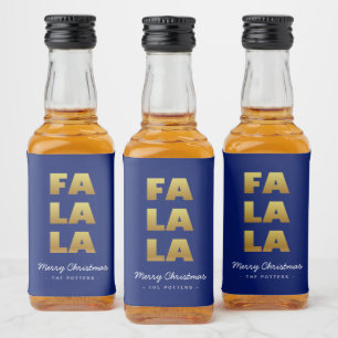 Fa La La   Fun Christmas Blue & Gold Likeurfles Etiket