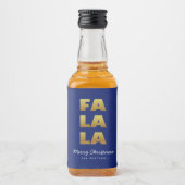 Fa La La | Fun Christmas Blue & Gold Likeurfles Etiket (Voorkant)