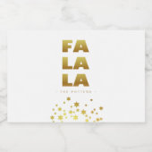 Fa La La | Fun Christmas White & Gold Mini Likeurfles Etiket (Enkel label)