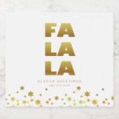 Fa La La | Fun Christmas Wit & Goud Bier Etiket (Enkel label)