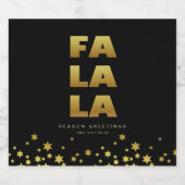 Fa La La | Fun Christmas Zwart & Goud Bierfles Bier Etiket (Enkel label)