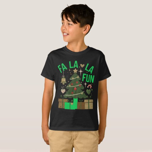 Fa la la Fun Digital Art Design T-shirt (Voorkant volledig)
