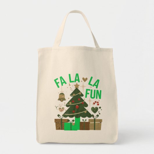 Fa la la Fun Digital Art Design Tote Bag (Voorkant)