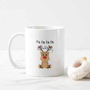 Fa La La Funny Christmas Reindeer Coffee Mok Humor