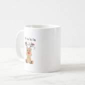 Fa La La Funny Christmas Reindeer Coffee Mok Humor (Voorkant links)