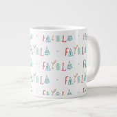 Fa la la Funny Christmas Tree Vakantie Grote Koffiekop (Voorkant rechts)