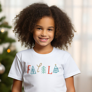 Fa la la Funny Christmas Tree Vakantie T-shirt