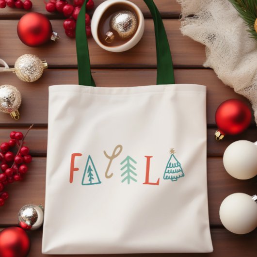 Fa la la Funny Christmas Tree Vakantie Tote Bag