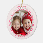 Fa La La Gepersonaliseerde Kerstfoto Keramisch Ornament (Links)