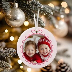 Fa La La Gepersonaliseerde Kerstfoto Keramisch Ornament