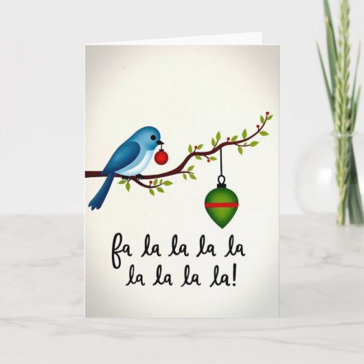 Fa La La Holiday Bird Card Kaart (Voorkant)
