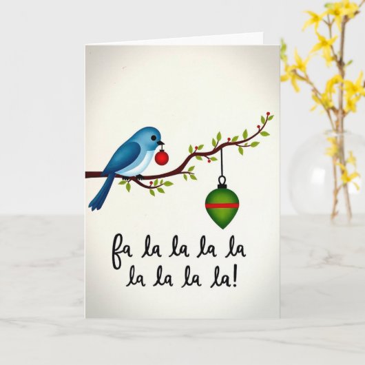 Fa La La Holiday Bird Card Kaart (Gele Bloem)