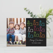 Fa La La Holiday-fotokaarten Feestdagenkaart (Staand voorkant)