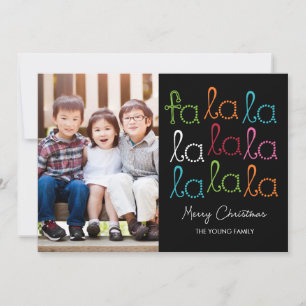 Fa La La Holiday-fotokaarten Feestdagenkaart