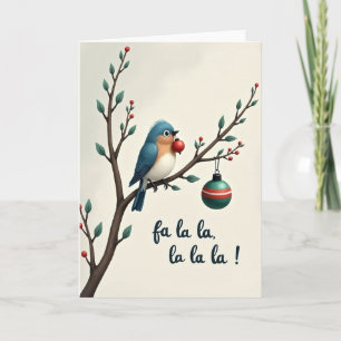 Fa La La Kerst Vogel Kaart