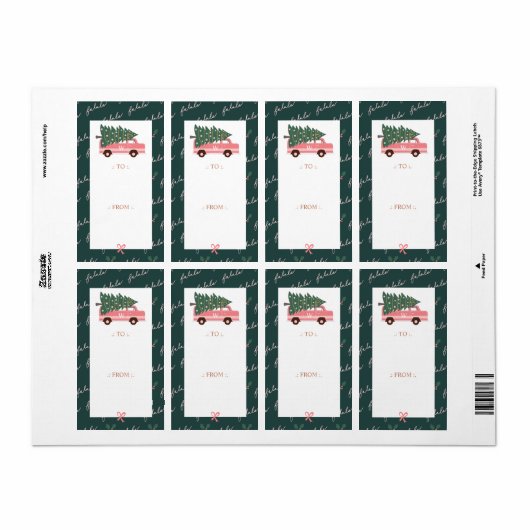 Fa La La kerstboom Roze  van en naar Etiket (Full Sheet)