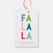 FA LA LA KERSTCADO fun vet heldere kleurrijke Cadeaulabel (Voorkant)