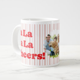 Fa La La Kerstfeest Kerstfeest Gestreepte Grote Koffiekop