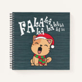 Fa La La kerstkat Singing Guestbook Notitieboek (Voorkant)