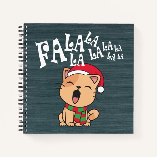 Fa La La kerstkat Singing Guestbook Notitieboek (Voorkant)