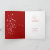 Fa la la - Kerstlied Carol Red - Familieliefde Feestdagen Kaart (Binnen)