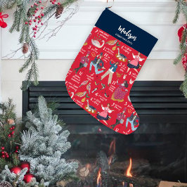 Fa La La Kerstmis 12 dagen Kerstmis Rood Grote Kerstsok