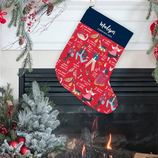 Fa La La Kerstmis 12 dagen Kerstmis Rood Grote Kerstsok
