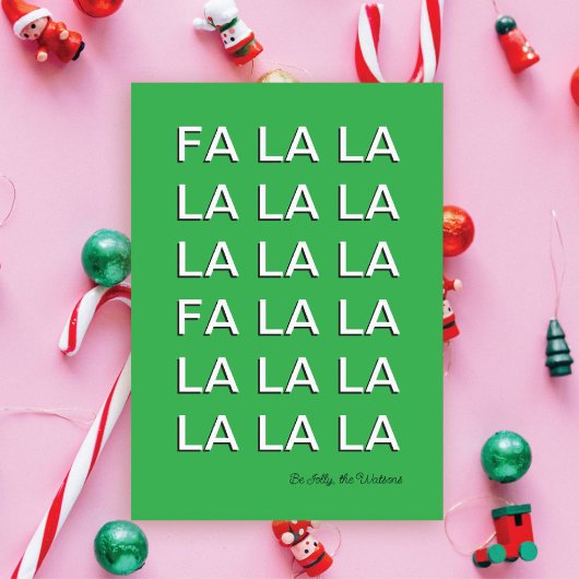 FA LA LA KERSTMIS FEESTDAGENKAART