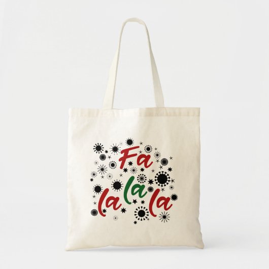 Fa la la Kerstmis Tote Bag (Voorkant)