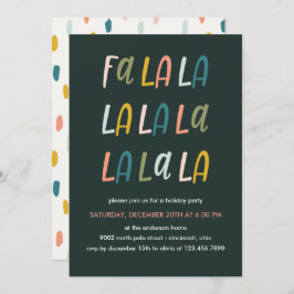 Fa la la | Kleur van pasta | Kerstfeestdag Kaart